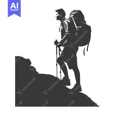 Popular premium asset: Silhouette of a Backpacker on a Mountain Ridge