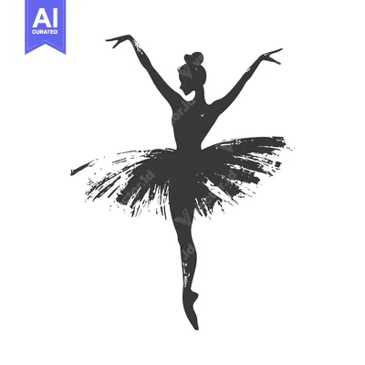 Aset premium populer: Silhouette of a ballerina in a tutu with arms outstretched