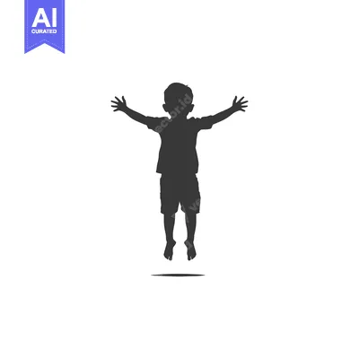 Aset premium populer: Silhouette of a Boy Jumping with Arms Outstretched