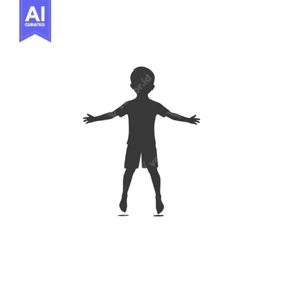 Aset premium populer: Silhouette of a Boy Jumping with Arms Outstretched