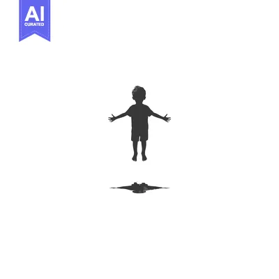 Premium design asset: Silhouette of a boy jumping with outstretched arms