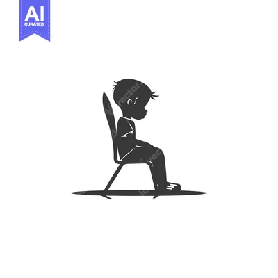 Popular premium asset: Silhouette of a Boy Sitting on a Chair