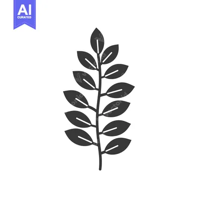 Aset premium populer: Silhouette of a Branch with Multiple Leaves