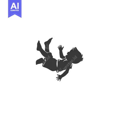 Popular premium asset: Silhouette of a Child Falling Backwards