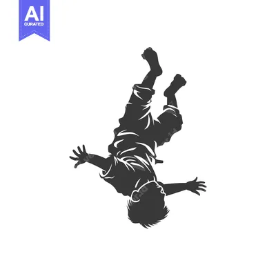 Silhouette of a Child Falling Headfirst