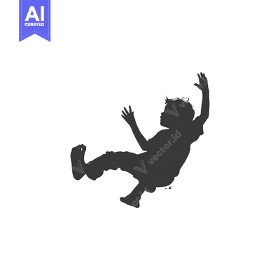 Aset premium populer: Silhouette of a child falling with outstretched arms