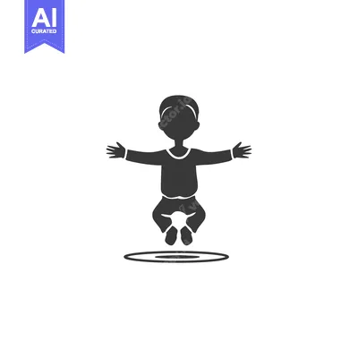 Silhouette of a child jumping on a trampoline