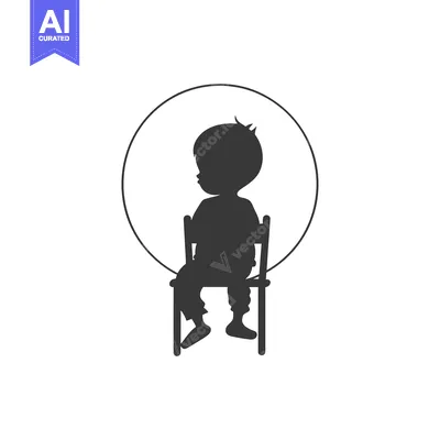 Popular premium asset: Silhouette of a Child Sitting on a Chair in a Circle