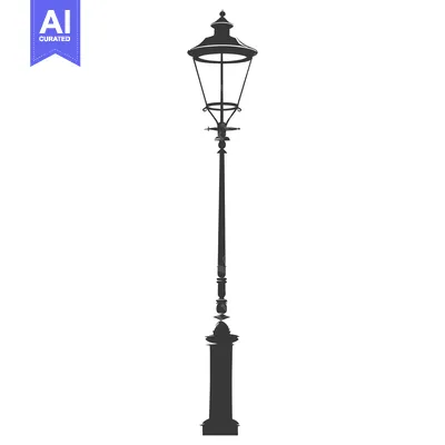 Silhouette of a Classic Street Lamp Post