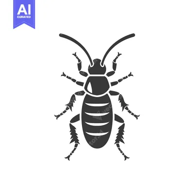 Aset premium populer: Silhouette of a Cockroach with Six Legs and Antennae