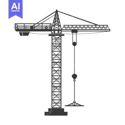 Silhouette of a construction crane with a hook