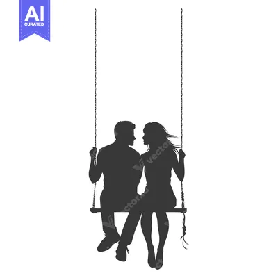 Aset premium populer: Silhouette of a Couple on a Swing