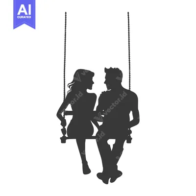 Aset premium populer: Silhouette of a Couple on a Swing