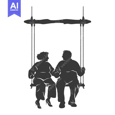 Aset premium populer: Silhouette of a Couple Sitting on a Swing