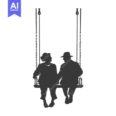 Aset premium populer: Silhouette of a Couple Sitting on a Swing