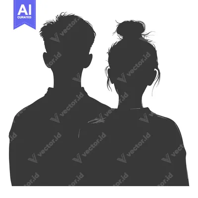 Popular premium asset: Silhouette of a Couple Standing Side by Side