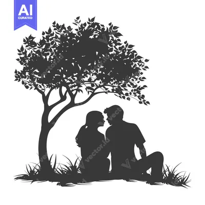 Popular premium asset: Silhouette of a Couple Underneath a Tree