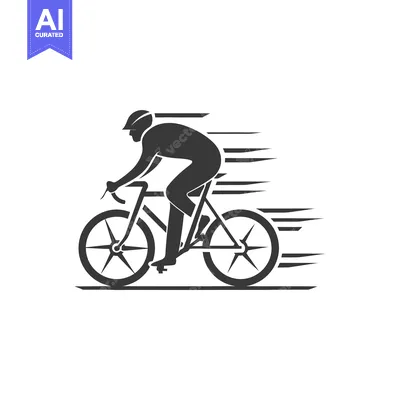 Aset premium populer: Silhouette of a Cyclist in Motion, Speed Lines Indicating Speed