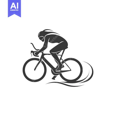Popular premium asset: Silhouette of a Cyclist in Motion with a Swirling Design