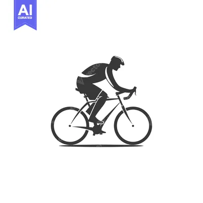 Aset desain premium: Silhouette of a cyclist riding a bicycle