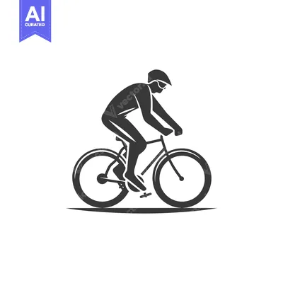 Premium design asset: Silhouette of a Cyclist Riding a Bicycle