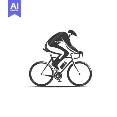 Aset desain premium: Silhouette of a Cyclist Riding a Road Bike