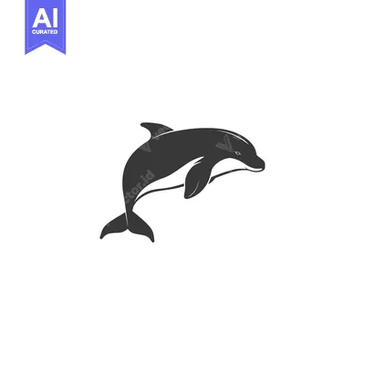 Premium design asset: Silhouette of a dolphin leaping out of the water