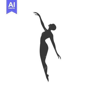 Aset premium populer: Silhouette of a Female Dancer in Mid-Air