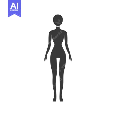 Aset desain premium: Silhouette of a female figure standing upright