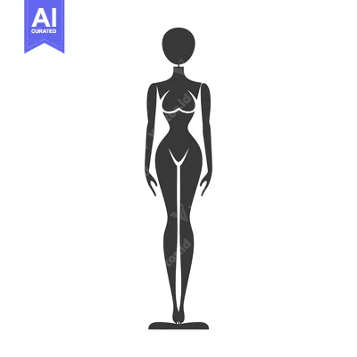 Silhouette of a Female Mannequin Standing on a Base