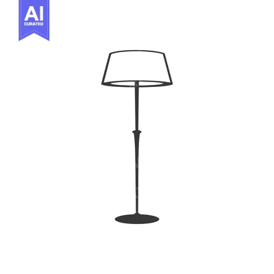 Silhouette of a Floor Lamp with a Wide Shade