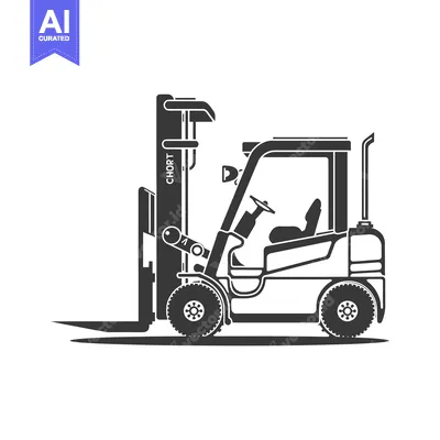 Silhouette of a Forklift with a "Chort" Brand Name