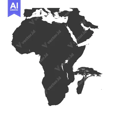 Aset premium populer: Silhouette of Africa with a Tree in the Eastern Coast