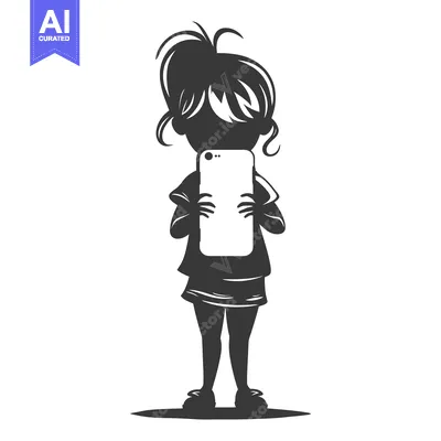 Popular premium asset: Silhouette of a Girl Holding a Smartphone