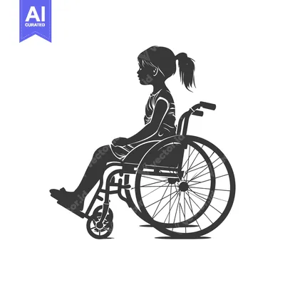 Aset premium populer: Silhouette of a Girl in a Wheelchair