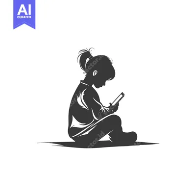 Popular premium asset: Silhouette of a girl sitting and looking at a phone