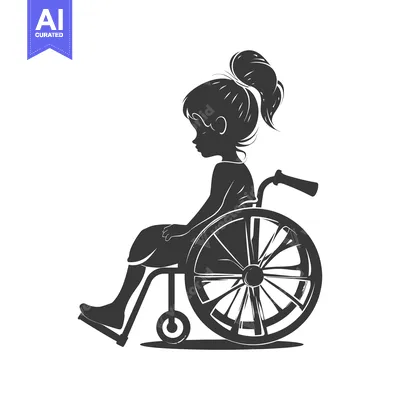 Aset premium populer: Silhouette of a Girl Sitting in a Wheelchair