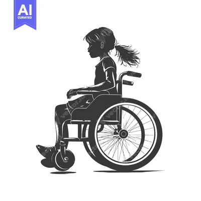 Aset premium populer: Silhouette of a Girl Sitting in a Wheelchair