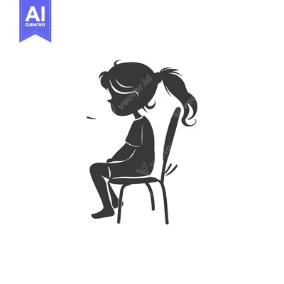 Aset premium populer: Silhouette of a girl sitting on a chair