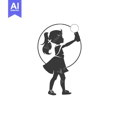 Aset premium populer: Silhouette of a Girl Taking a Selfie with a Smartphone
