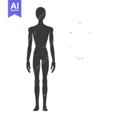 Silhouette of a Human Figure with Jointed Limbs
