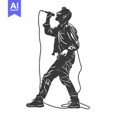 Popular premium asset: Silhouette of a Male Singer Performing with a Microphone