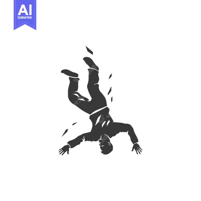 Aset premium populer: Silhouette of a Man Falling Backwards