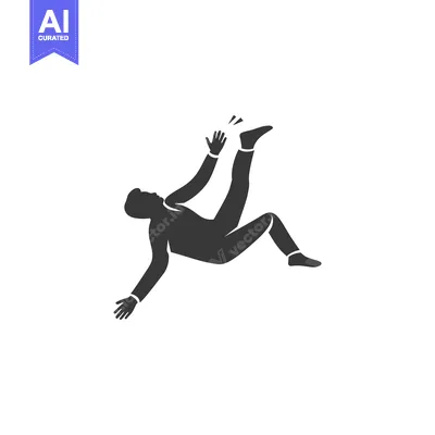Aset premium populer: Silhouette of a Man Falling Backwards with Arms Outstretched