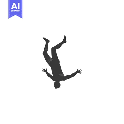 Aset premium populer: Silhouette of a Man Falling Head First