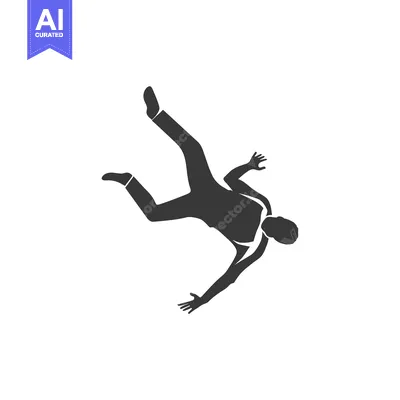 Aset premium populer: Silhouette of a Man Falling Headfirst