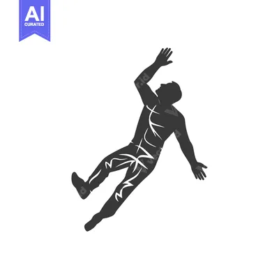 Aset premium populer: Silhouette of a man falling with outstretched arms