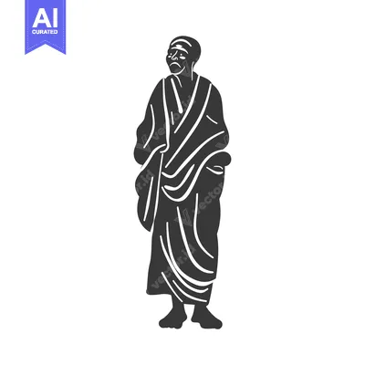 Silhouette of a Man in a Long Robe, Looking Upwards
