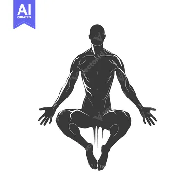 Silhouette of a Man in a Yoga Pose