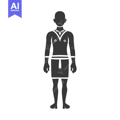 Aset desain premium: Silhouette of a man in traditional African attire